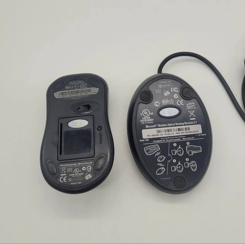 Microsoft Wireless Optical Laser Mouse Model 1025 & Receiver 3.1 1028 Tested​​​